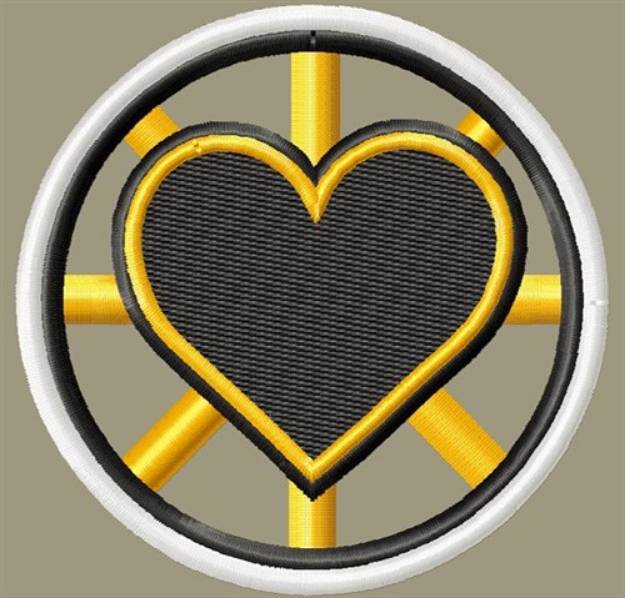Picture of Bruins Heart Open Machine Embroidery Design