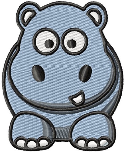 Cute Hippo Machine Embroidery Design