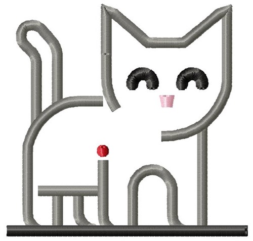 Kitty Outline Machine Embroidery Design