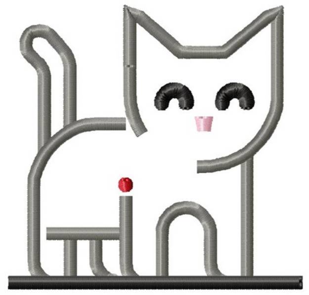 Picture of Kitty Outline Machine Embroidery Design