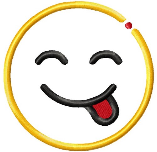 Smiley Tongue Machine Embroidery Design