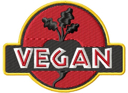 Vegan Jurassic Style Machine Embroidery Design