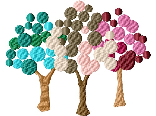 Bubble Trees Machine Embroidery Design