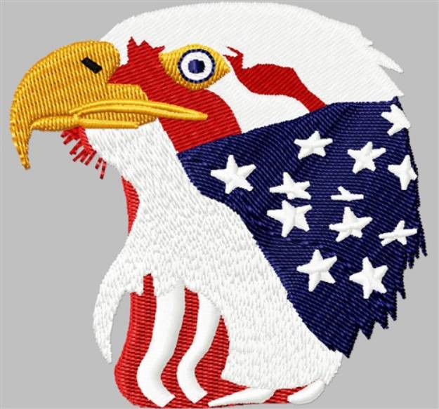 Picture of Eagle Flag Machine Embroidery Design