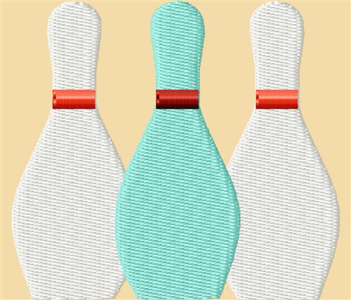 Bowling Pins Machine Embroidery Design