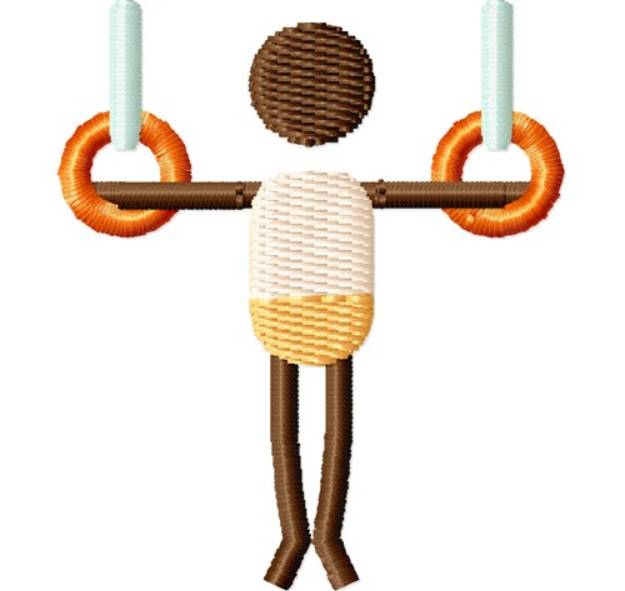 Picture of Gymnast On The Rings Machine Embroidery Design