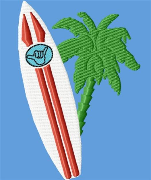 Picture of Hang Loose Surfboard Machine Embroidery Design
