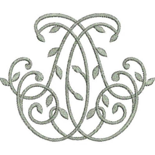 Picture of Monogram Leaves Machine Embroidery Design