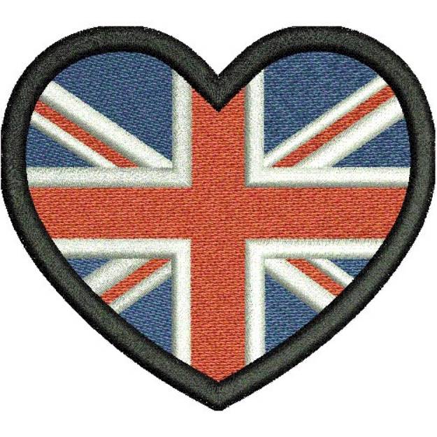 Picture of UK Flag Heart Machine Embroidery Design