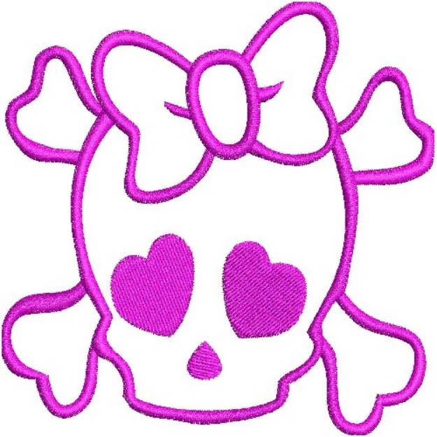 Picture of Girl Skeleton Machine Embroidery Design