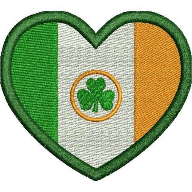 Picture of HEART FLAG  - IRELAND Machine Embroidery Design