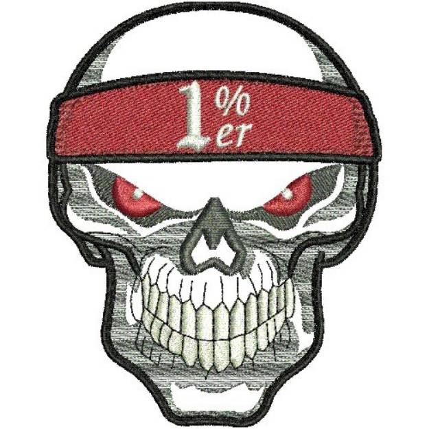 Picture of 1% Er Skull Machine Embroidery Design