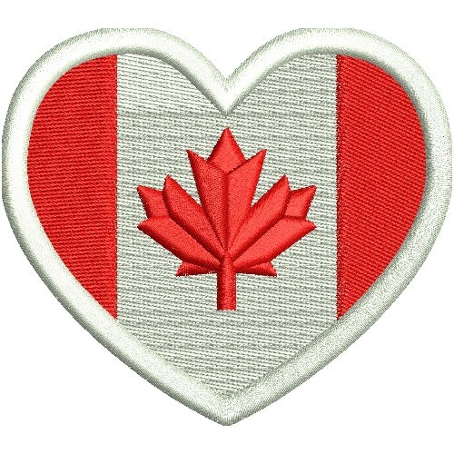 Heart Flag - Canada Machine Embroidery Design