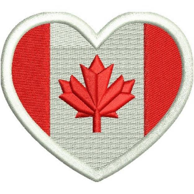 Picture of Heart Flag - Canada Machine Embroidery Design