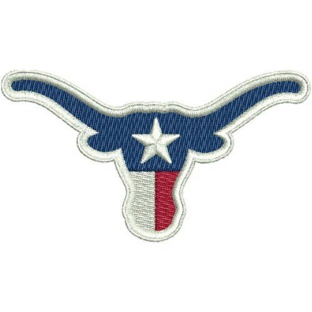 Picture of Texas Longhorn Patch Machine Embroidery Design