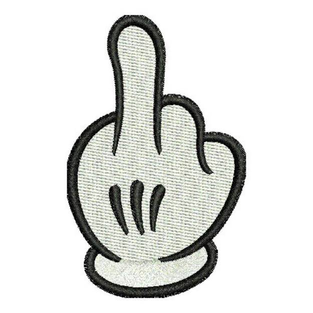 Picture of Gloved Middle Finger Machine Embroidery Design