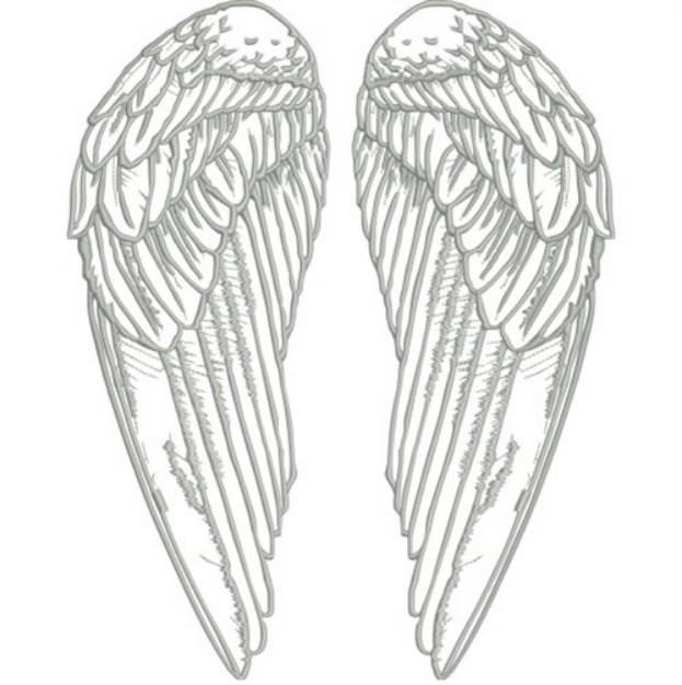 Picture of Angel Wings Outline Machine Embroidery Design