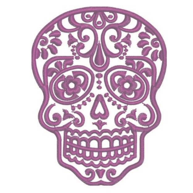 Picture of Day Of The Dead Skull Machine Embroidery Design
