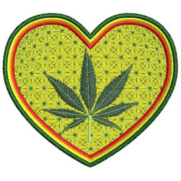 Picture of HEART CANNABIS Machine Embroidery Design