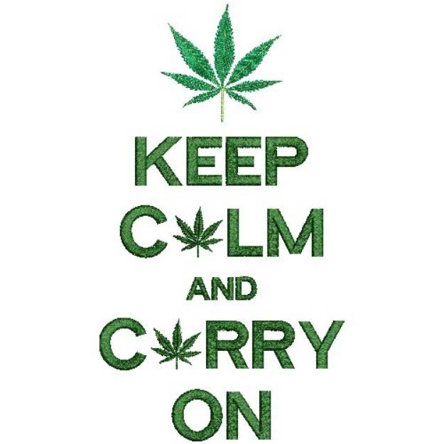 Picture of KEEP CALM CANNABIS Machine Embroidery Design