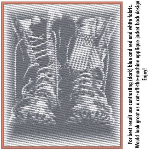 Picture of Memorial Combat Boots Machine Embroidery Design