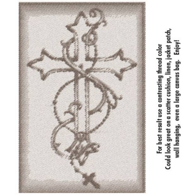 Picture of Rosary & Gothic Cross Machine Embroidery Design