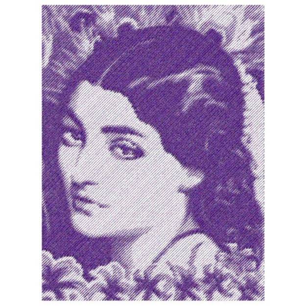 Picture of LADY VINTAGE PORTRAIT Machine Embroidery Design