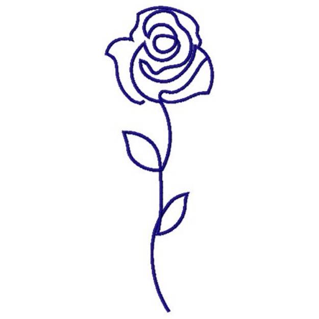 Picture of ROSE BUD LINE ART Machine Embroidery Design