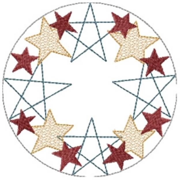 Picture of Star Candle Mat Machine Embroidery Design