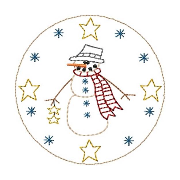 Picture of Snowman Candle Mat Machine Embroidery Design