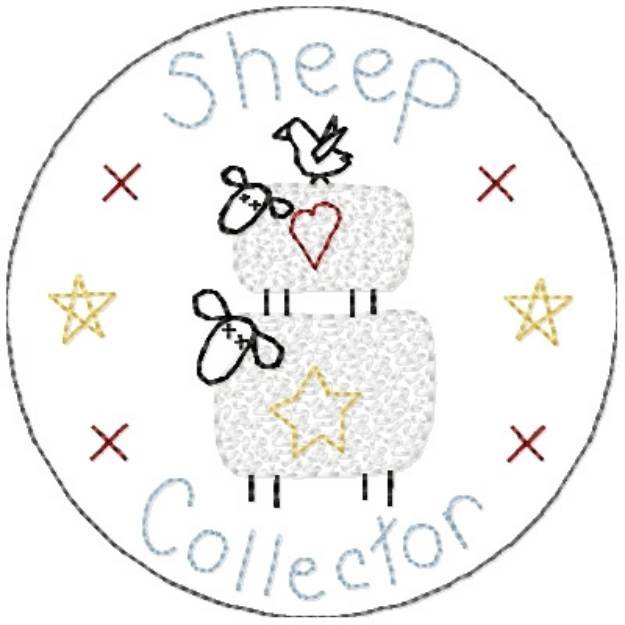 Picture of Sheep Collector Candle Mat Machine Embroidery Design