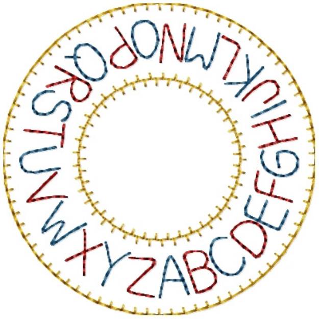 Picture of Alphabet Candle Mat Machine Embroidery Design