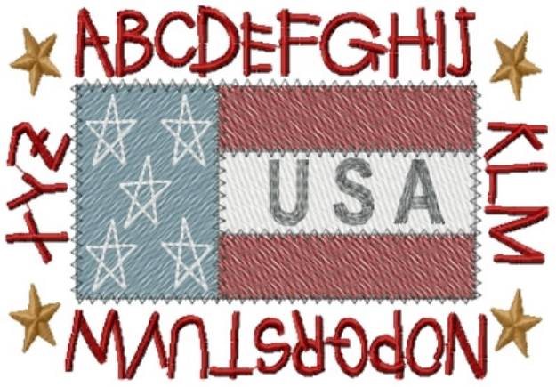 Picture of Americana Alphabet Machine Embroidery Design