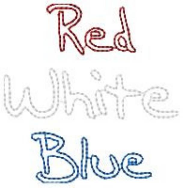 Picture of Red White Blue Linework Machine Embroidery Design
