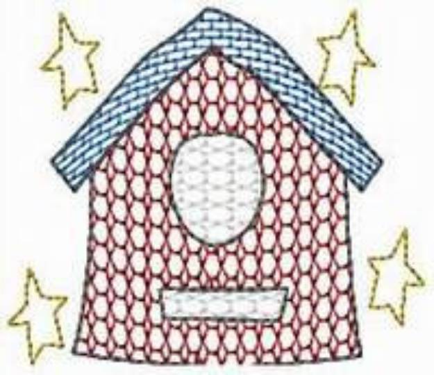 Picture of American Birdhouse Machine Embroidery Design