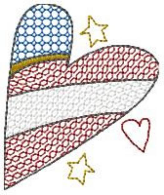 Picture of American Heart Machine Embroidery Design