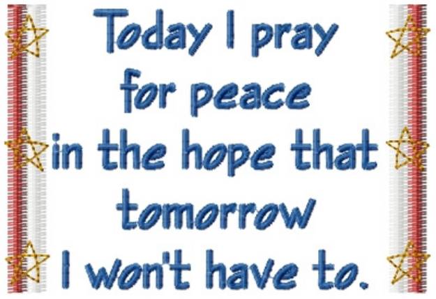 Picture of Pray for Peace Machine Embroidery Design
