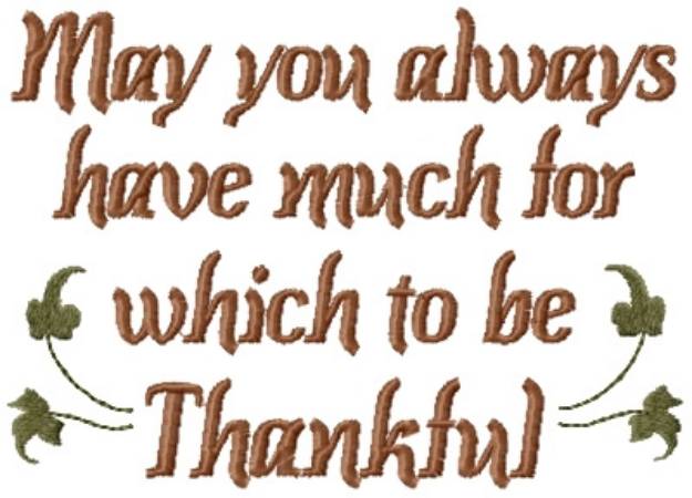 Picture of Much to Be Thankful Machine Embroidery Design
