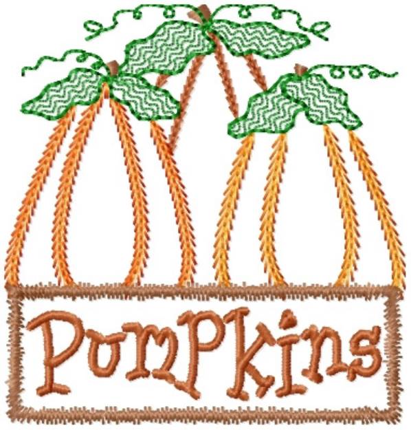 Picture of Pumpkin Basket Machine Embroidery Design