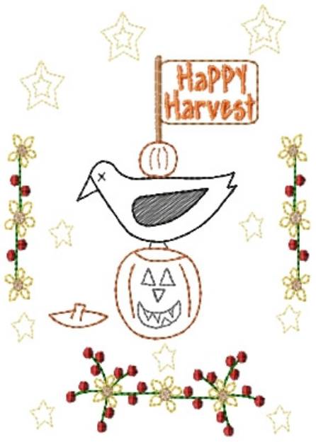 Picture of Harvest Crow Machine Embroidery Design