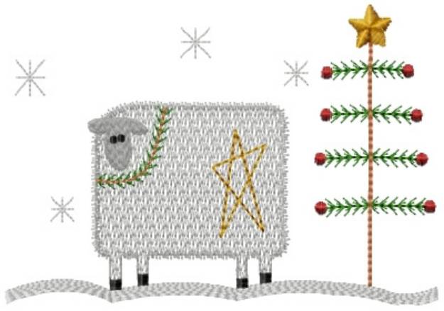 Picture of Christmas Ewe Machine Embroidery Design