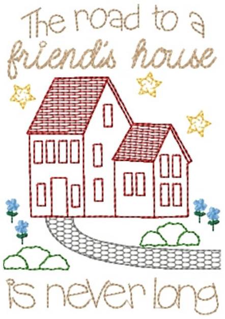 Picture of Road to Friends House Machine Embroidery Design