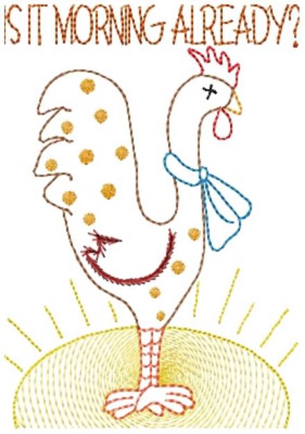 Picture of Morning Rooster Machine Embroidery Design