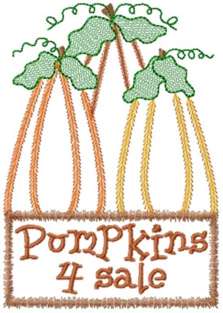 Picture of Pumpkins for Sale Machine Embroidery Design