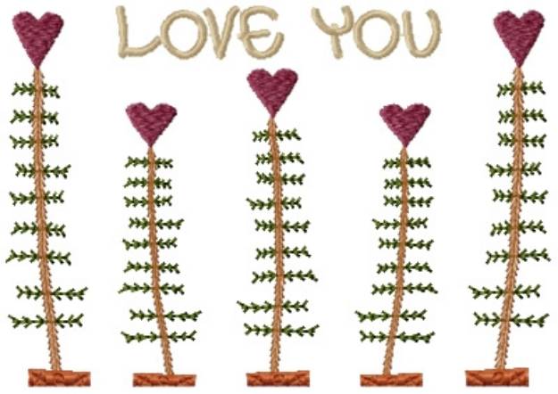 Picture of Love Trees Machine Embroidery Design