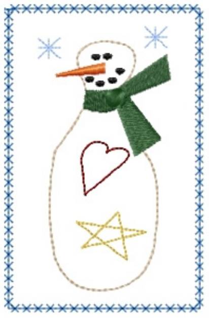 Picture of Snowman Towel Machine Embroidery Design