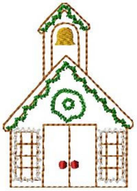Picture of Gingerbread Church Machine Embroidery Design
