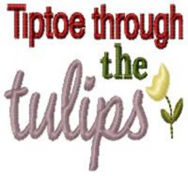 Picture of Through The Tulips Machine Embroidery Design