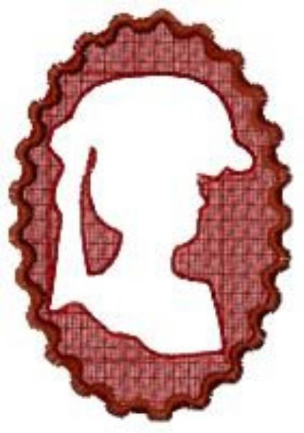 Picture of Woman In Hat Machine Embroidery Design