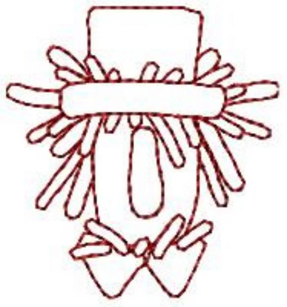 Picture of Redwork Scarecrow Machine Embroidery Design